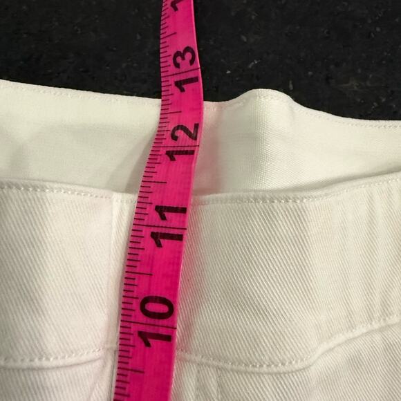 NEW SPANX BRIGHT WHITE Stretch Twill Cropped Wide Leg Pant POCKETS SZ L - Picture 14 of 15